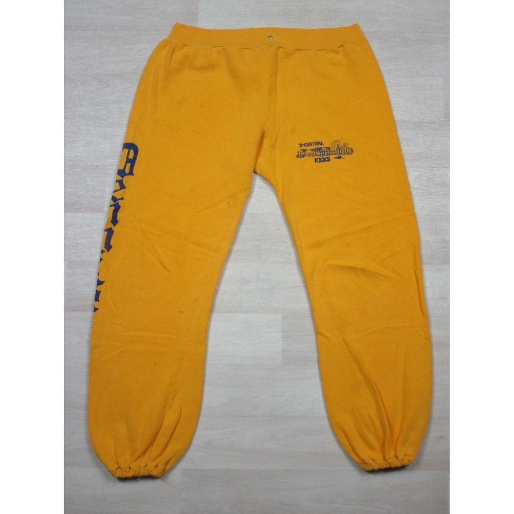 Vintage Dennison University Joggers 3-Central Kicks Gold Sweatpants (L/XL) 1980s